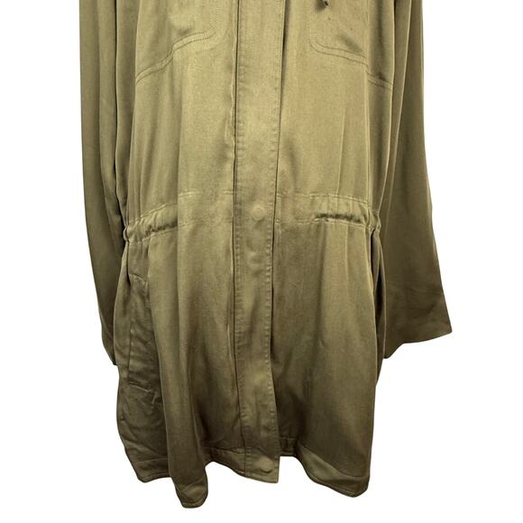 Eileen Fisher Polished Anorak Jacket Hooded Full Zip Olive Womens XL Sustainable - Picture 5 of 14
